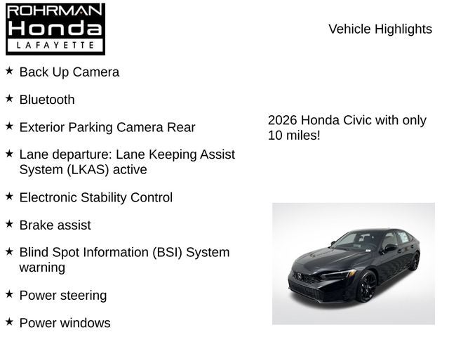 2026 Honda Civic Hybrid Sport