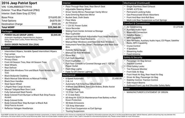 2016 Jeep Patriot Sport