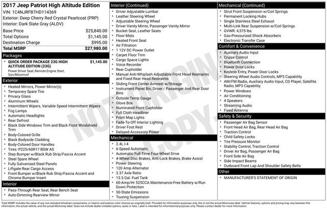 2017 Jeep Patriot High Altitude