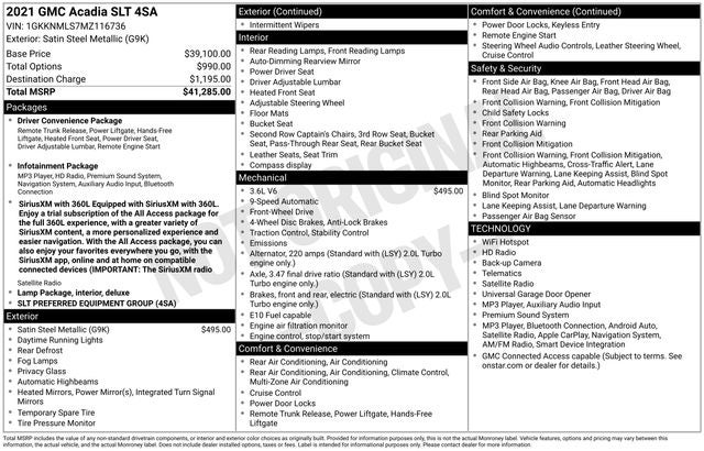 2021 GMC Acadia SLT