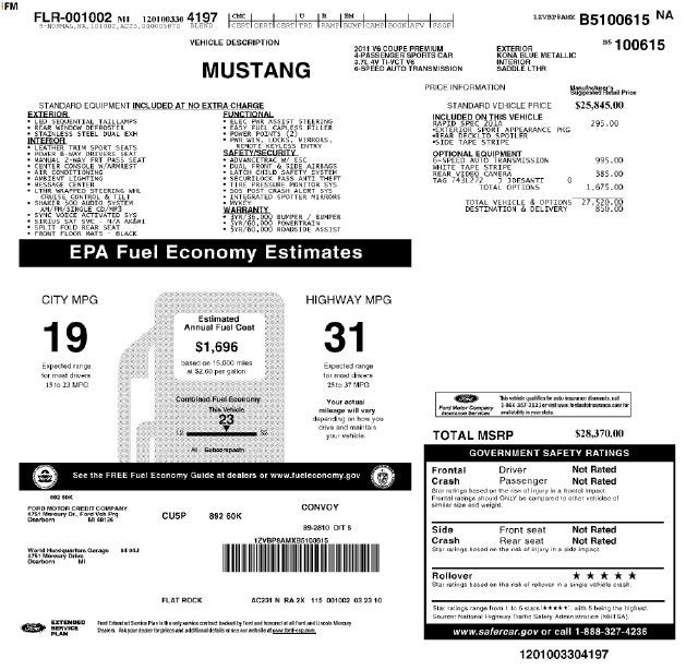 2011 Ford Mustang V6 Premium