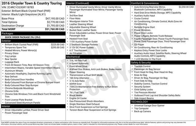 2016 Chrysler Town & Country Touring-L