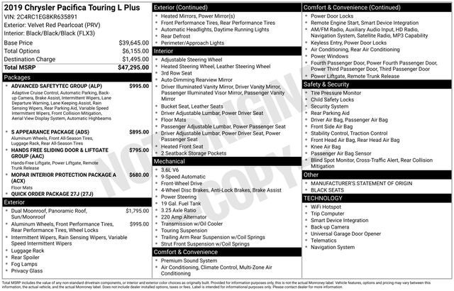 2019 Chrysler Pacifica Touring L Plus