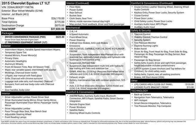 2015 Chevrolet Equinox LT 1LT