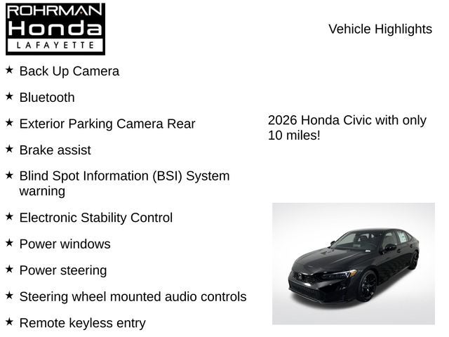 2026 Honda Civic Sport
