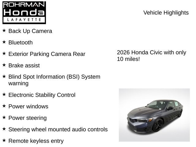 2026 Honda Civic Sport