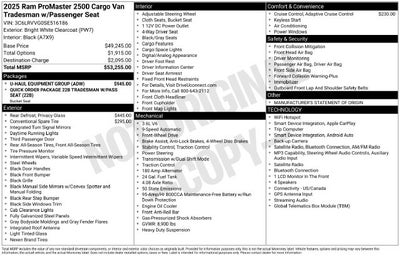 2025 RAM ProMaster 2500 Base