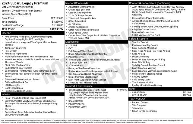 2024 Subaru Legacy Premium