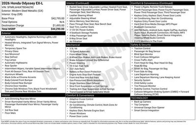 2026 Honda Odyssey EX-L