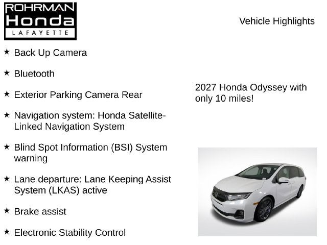 2027 Honda Odyssey Touring