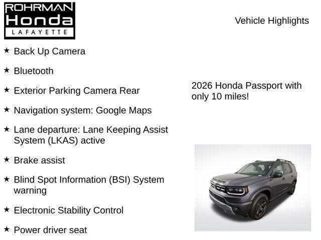 2026 Honda Passport RTL