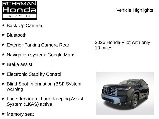 2026 Honda Pilot TrailSport