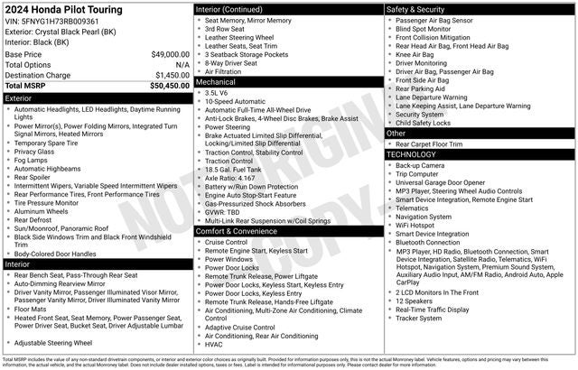 2024 Honda Pilot Touring
