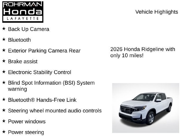 2026 Honda Ridgeline RTL