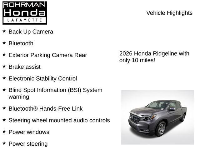2026 Honda Ridgeline RTL