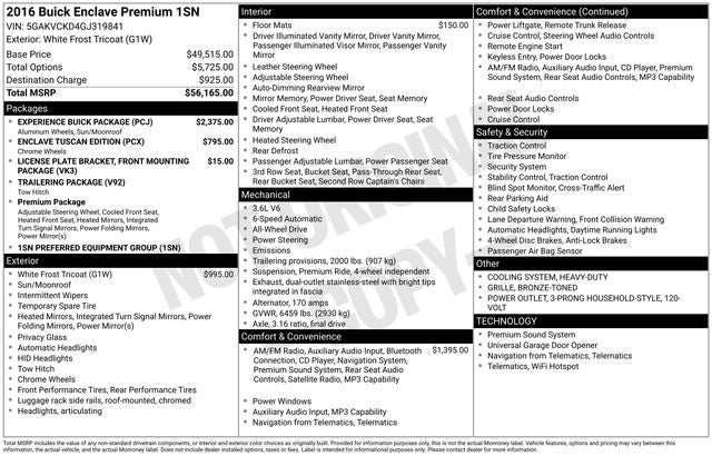 2016 Buick Enclave Premium Group