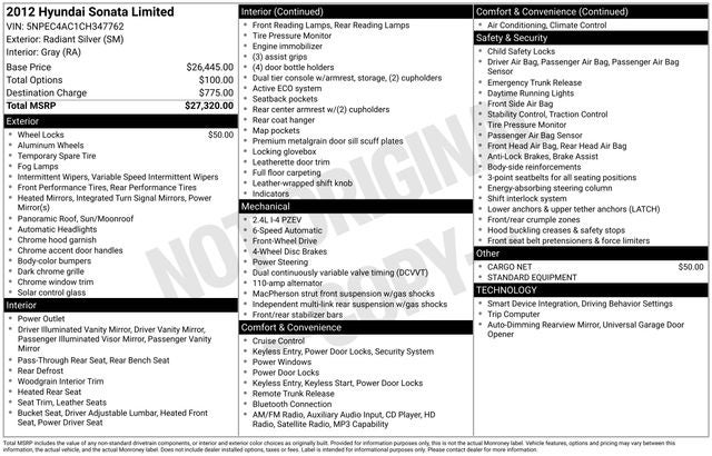 2012 Hyundai Sonata Limited