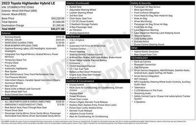 2023 Toyota Highlander Hybrid LE