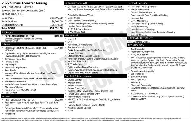2022 Subaru Forester Touring