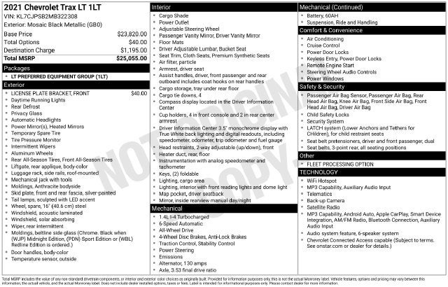 2021 Chevrolet Trax LT