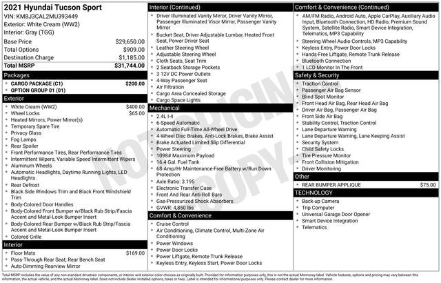 2021 Hyundai Tucson Sport