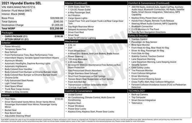 2021 Hyundai Elantra SEL