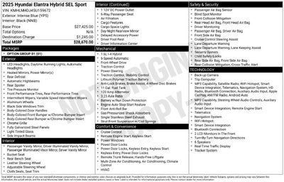 2025 Hyundai Elantra Hybrid SEL Sport