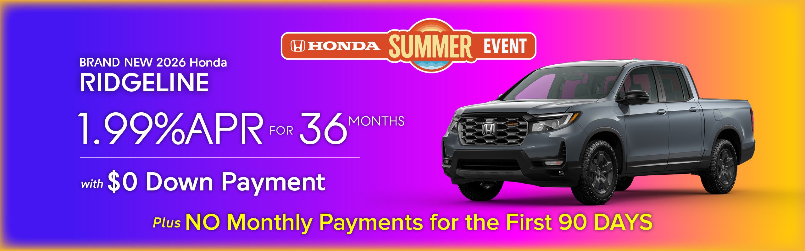 Brand New 2026 Honda Ridgeline